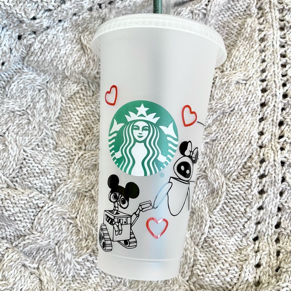 Starbucks cold cup reusable Disney Pixar Wall-E personalized